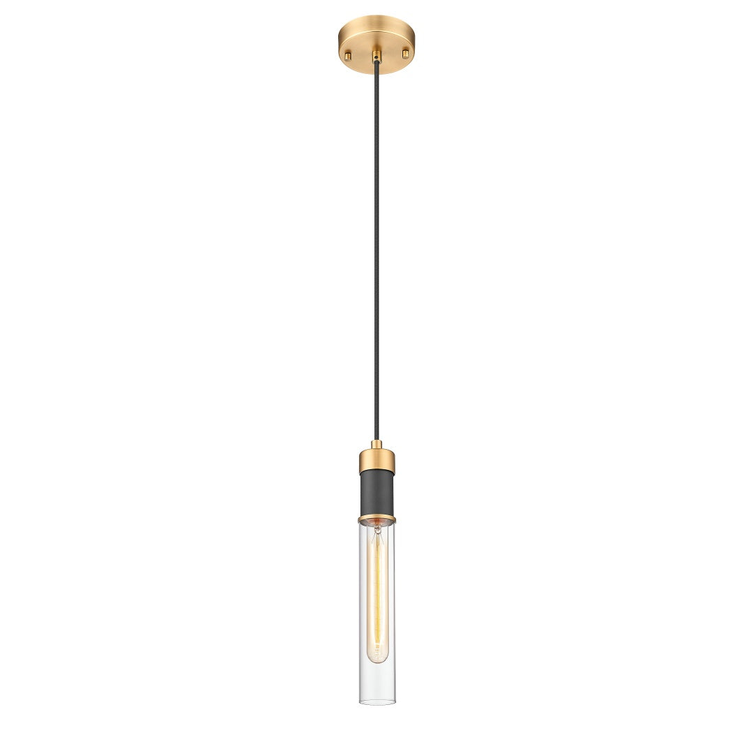ARGAND 1 LIGHT PENDANT W/ CLEAR CYCLINDER GLASS