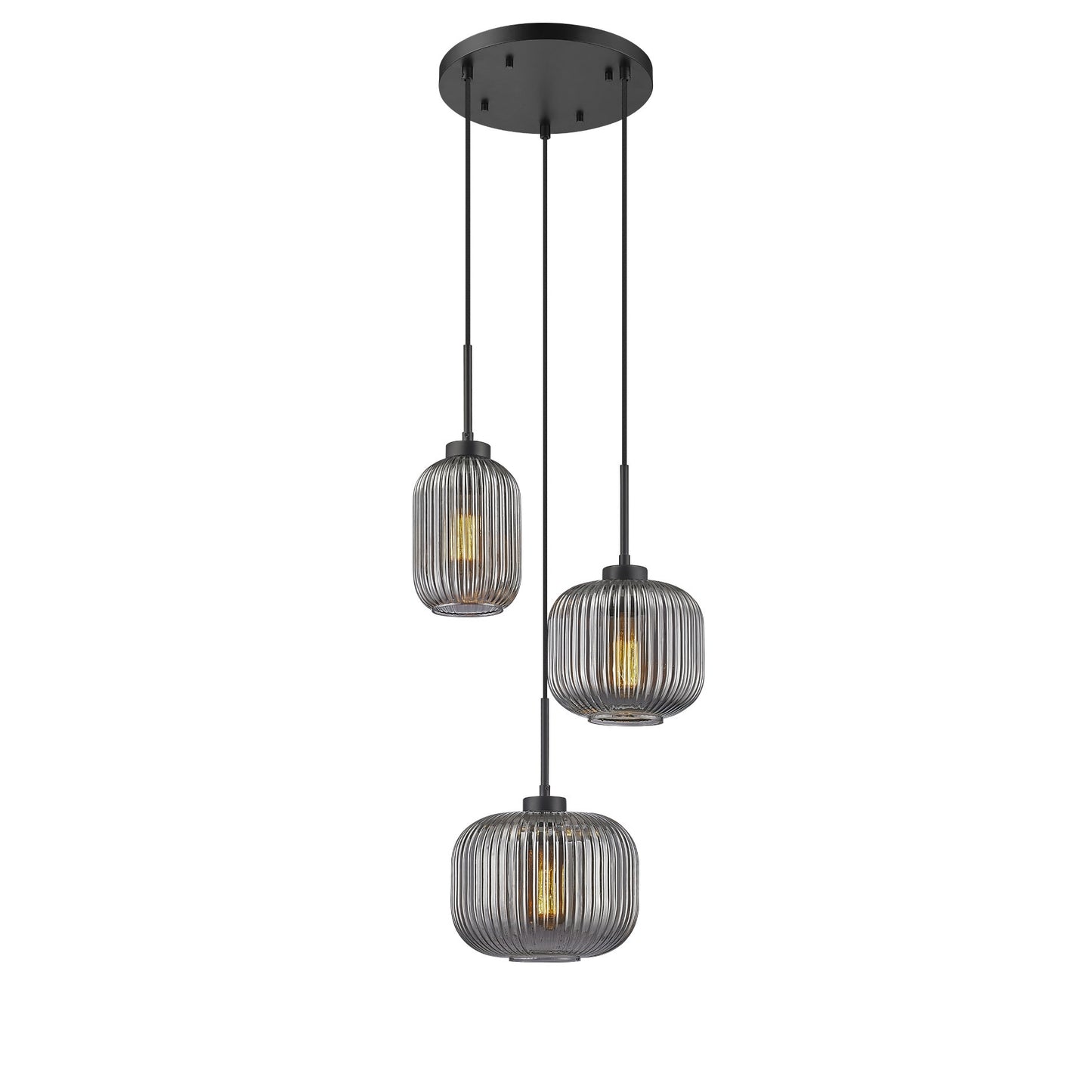 OMNI 3 LIGHT MULTI-PENDANT W/ CLEAR OR SMOKED GLASS