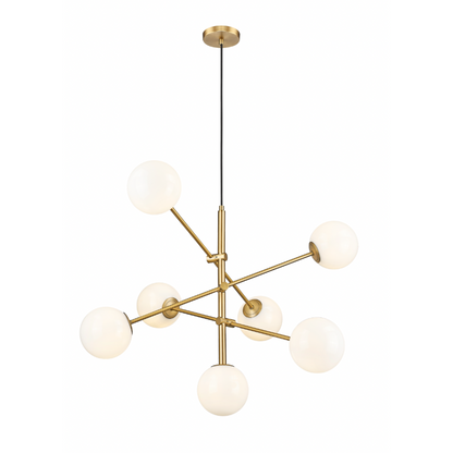 OCULUS 7 LIGHT CHANDELIER W/ ALABASTER GLASS