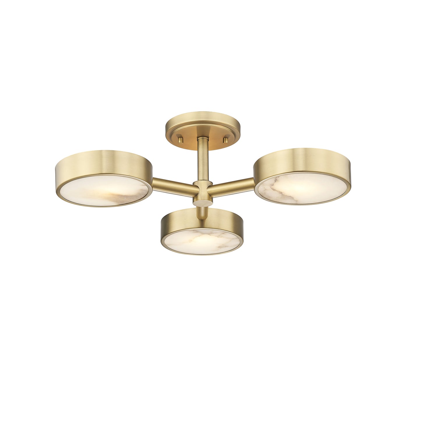 ARTURO 3 LIGHT FLUSH-MOUNT W/ ALABASTER STONE