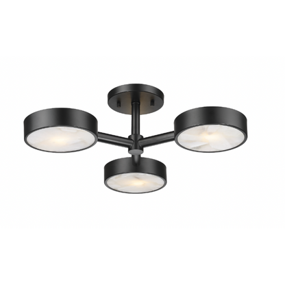 ARTURO 3 LIGHT FLUSH-MOUNT W/ ALABASTER STONE