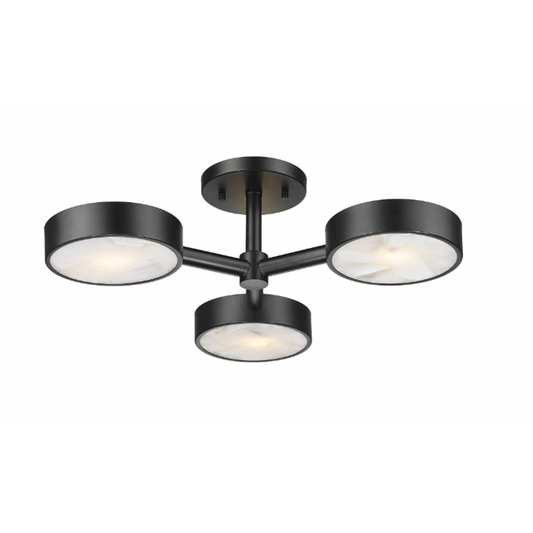 ARTURO 3 LIGHT FLUSH-MOUNT W/ ALABASTER STONE