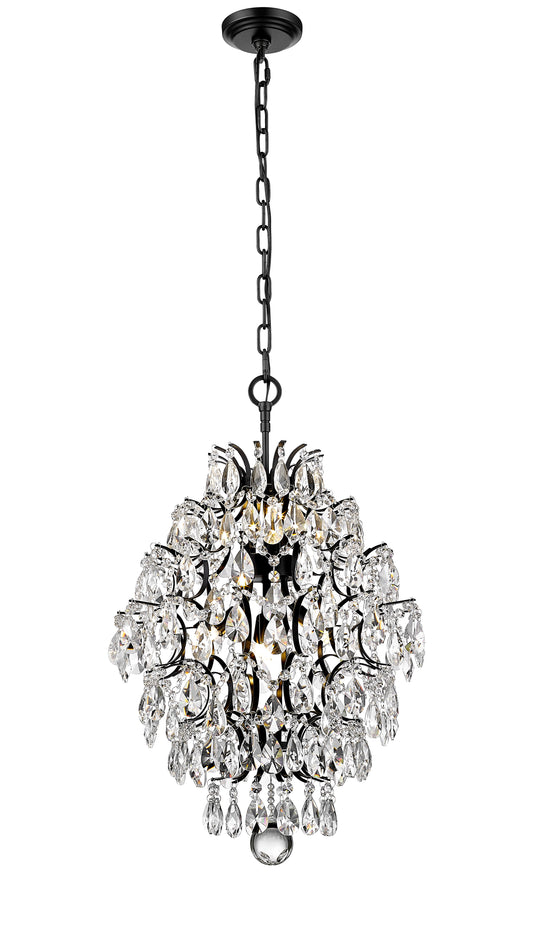 Crystal chandelier with black chain