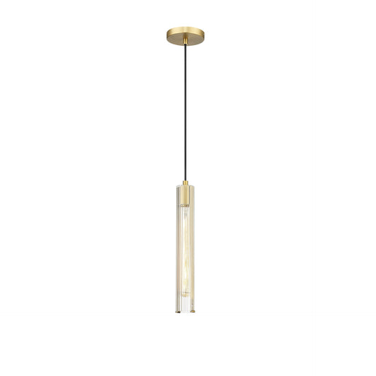 PERSIUS 1 LIGHT MINI-PENDANT W/ FLUTED GLASS