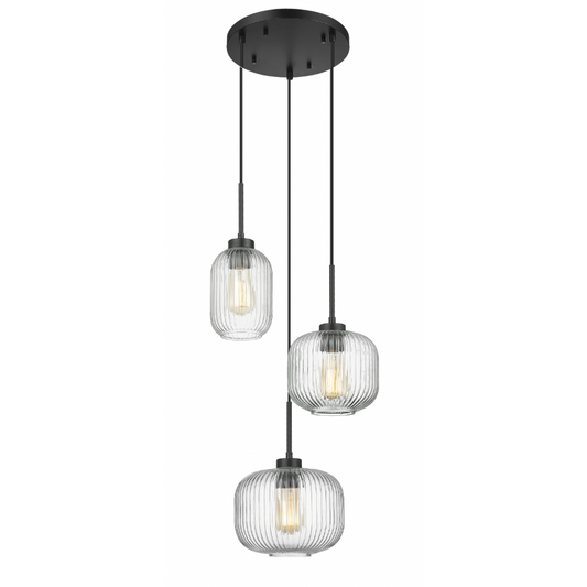 OMNI 3 LIGHT MULTI-PENDANT W/ CLEAR OR SMOKED GLASS